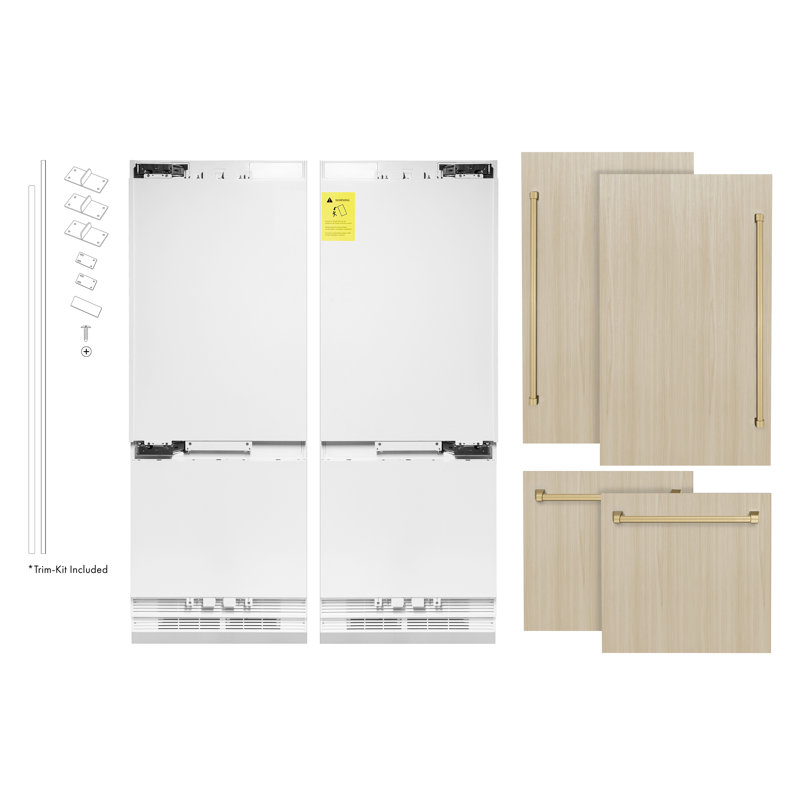 ZLINE 60" 32.2 cu. Ft. Panel Ready Built-In 4-Door French Door Refrigerator, Silver