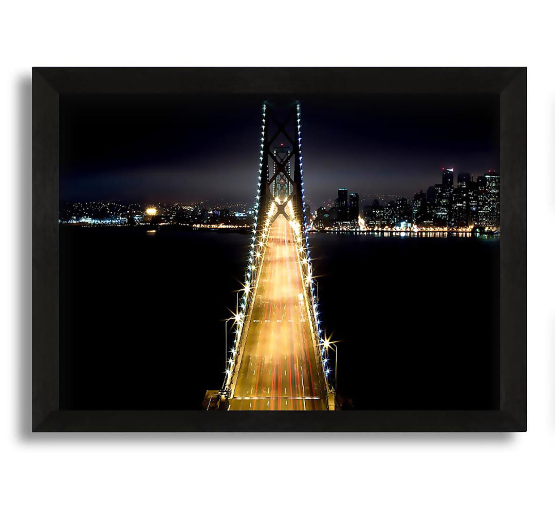 Gerahmtes Leinwandbild Lights On Bay Bridge