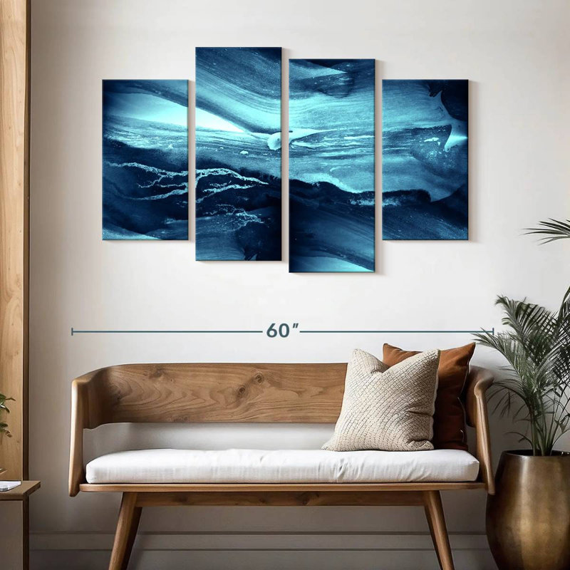 Avery Sleek Abstract Waves, 32" H x 52" W