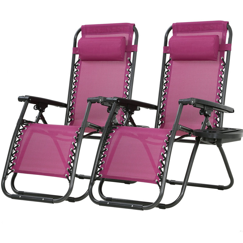 Chaise inclinable zéro gravité avec coussin Maxine, Rouge