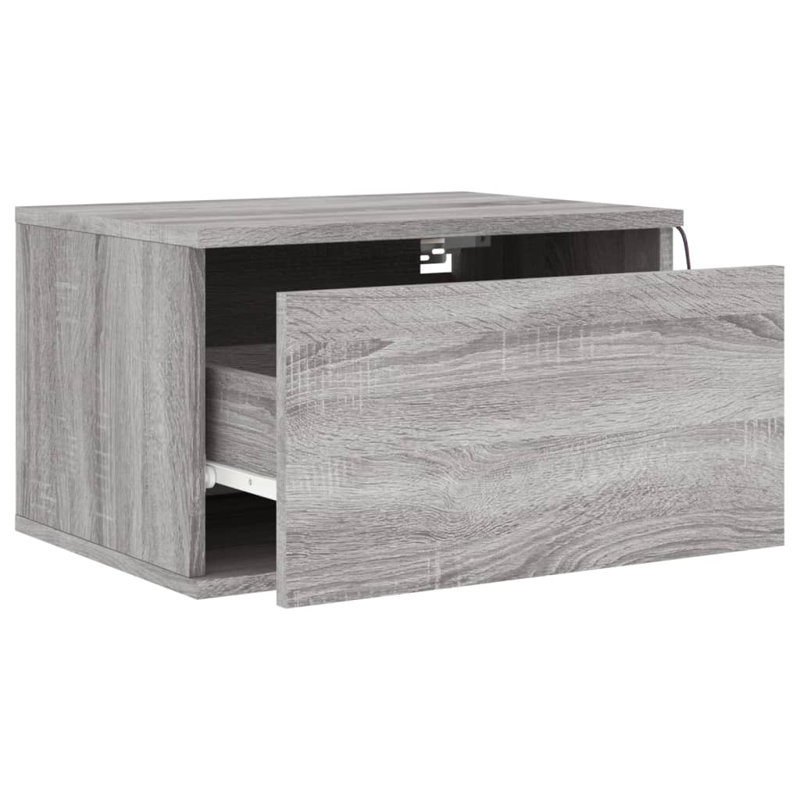Brandalynn 50cm W Bedside Table, Grey Sonoma