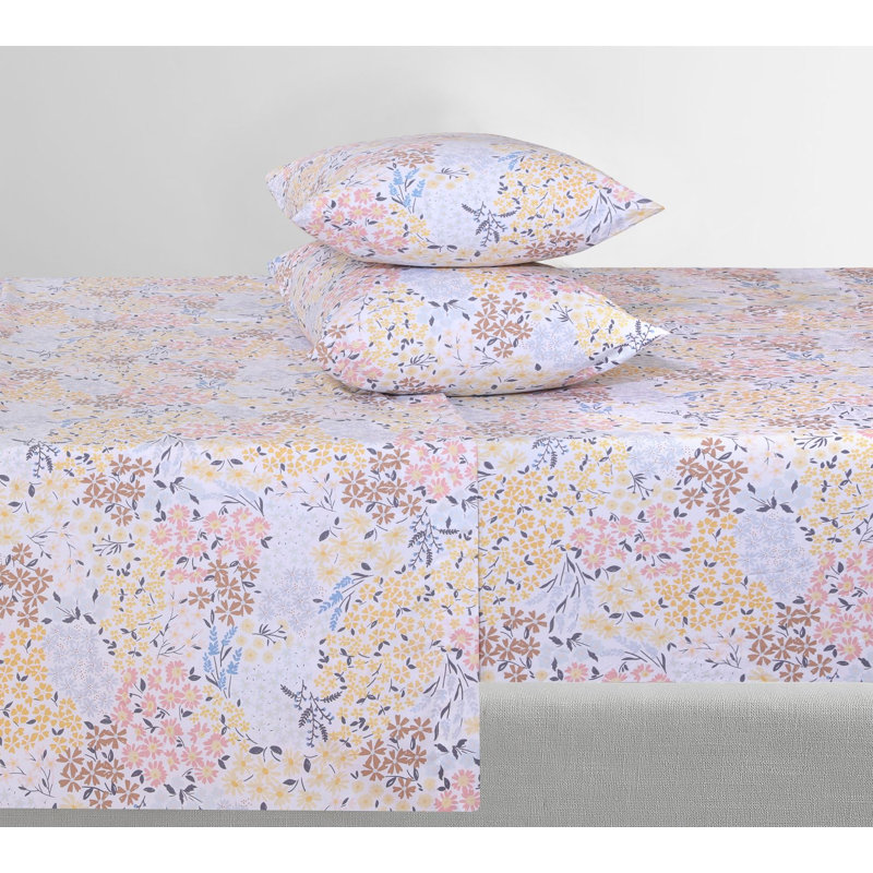  Draps 100% coton, literie en percale à tissage 300 fils, poche profonde de 16 po, Cachemire ivoire