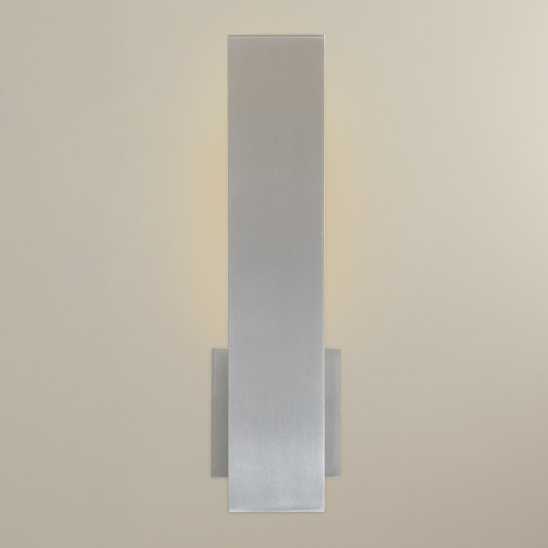 Azral LED Armed Sconce, Satin Aluminum