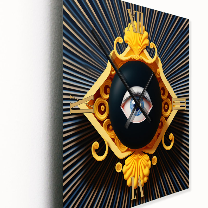 Horloge murale abstraite Golden Eye, H 32 po x l 24 po x P 1 po