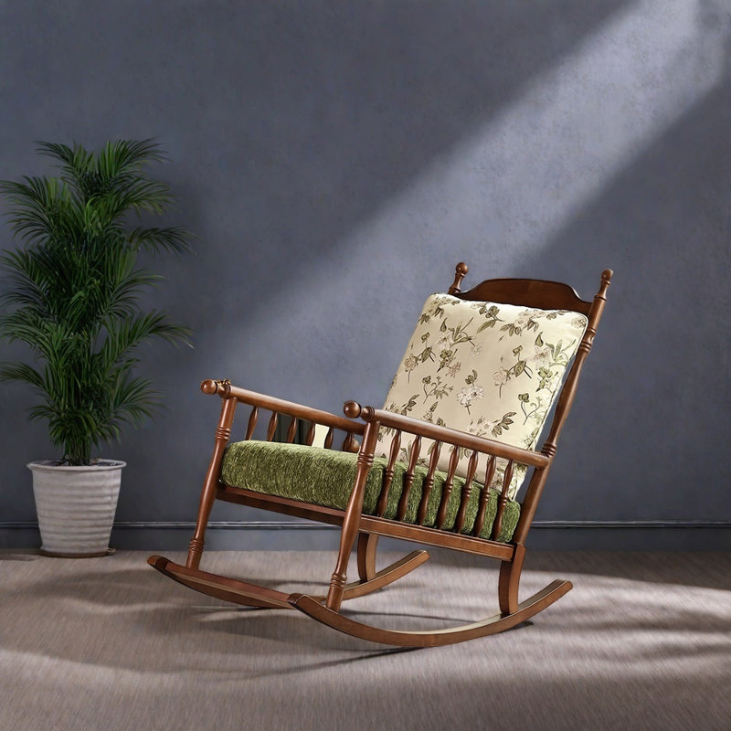 Chaise longue confortable en bois massif, Brun