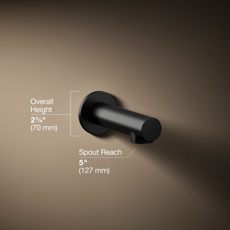 Elate Wall-Mount Bath Spout, Matte Black