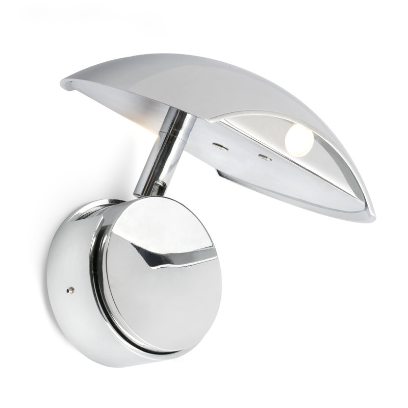 Hardnett 1-Light LED Chrome Flush Mounted Sconce, Chrome