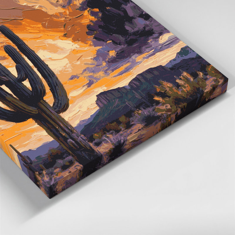 Art botanique sur toile Bactical Saguaro Cactus, H 20 po x l 24 po
