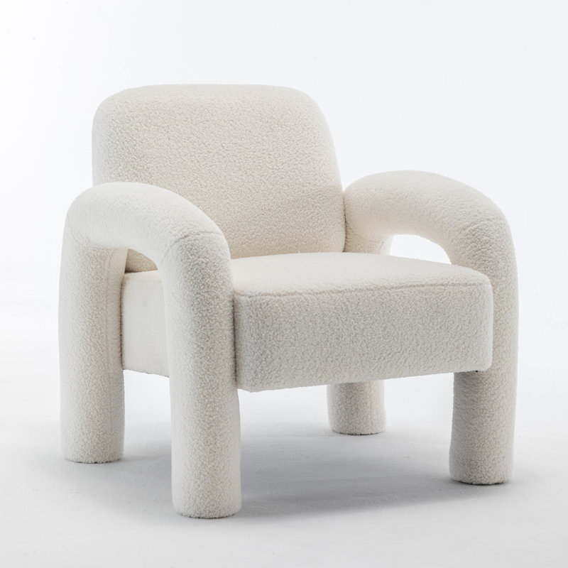 Upholstered Armchair, Beige 100% Polyester