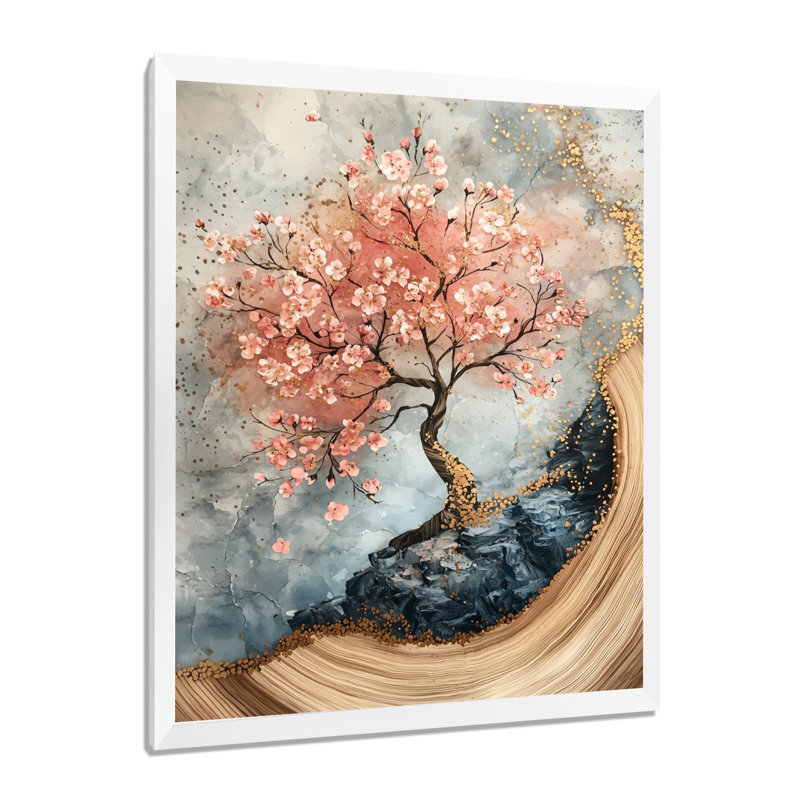 Mobin - art mural floral, H 20 po x l 12 po, Reproduction encadrée d'une seule photo, Blanc
