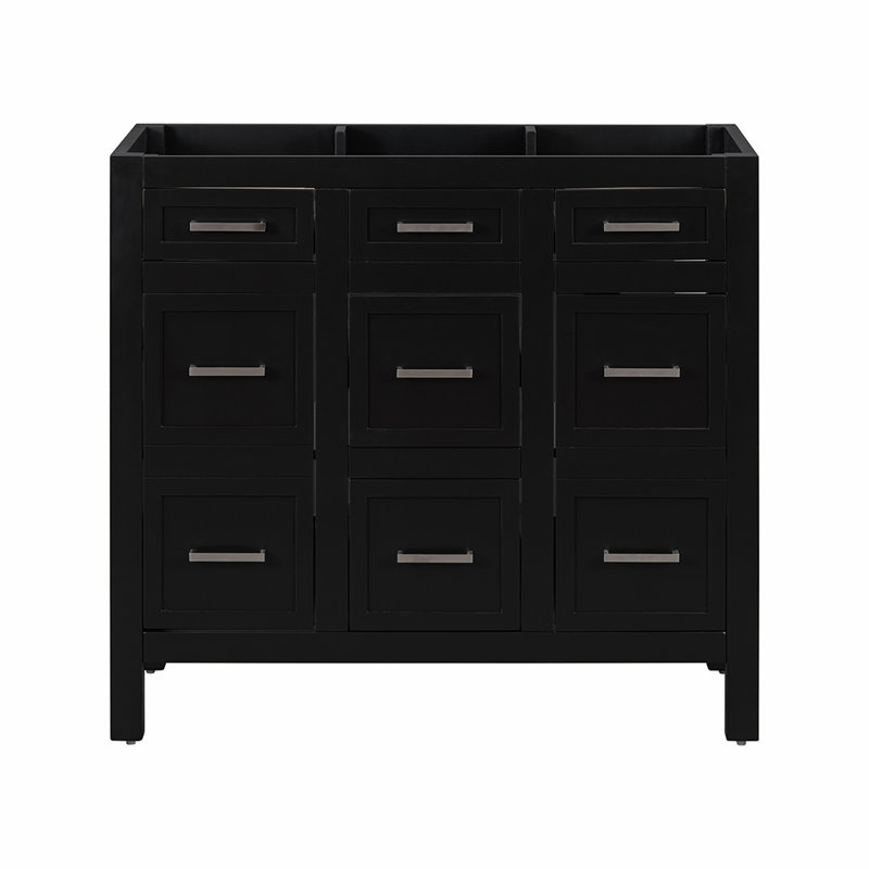 35.4'' Single Bathroom Vanity with Top, Black