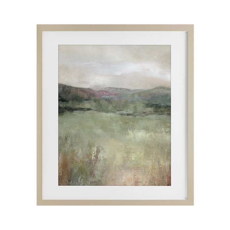 «Glimpse Of Spring», reproduction sous verre encadrée, design par Carol Robinson, Cadre de récolte en pin, H 16 po x l 13 po