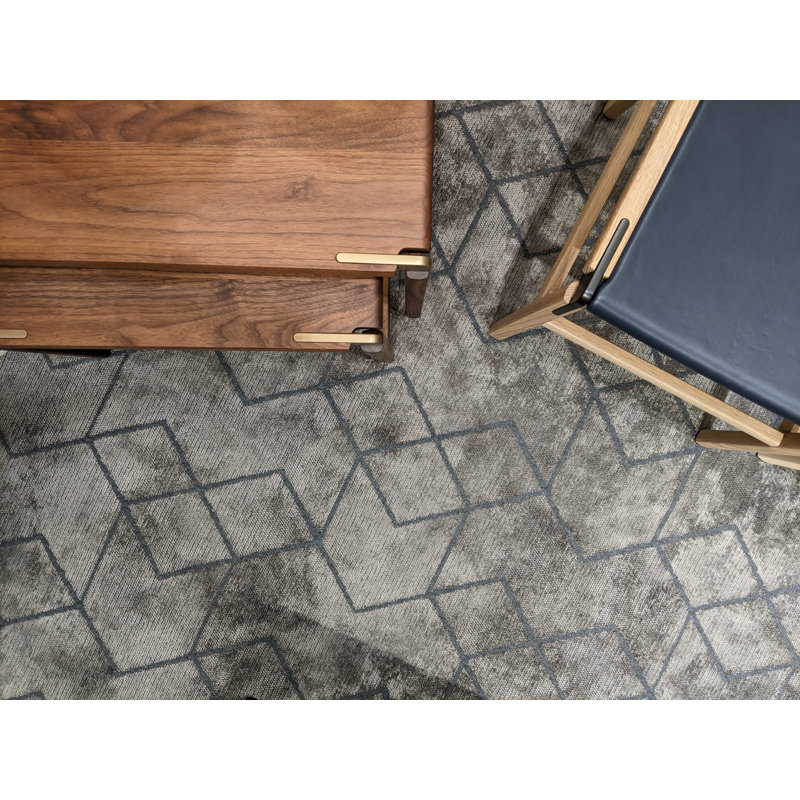 Rapture Geometric Flatweave/Machine Woven Acrylic/Cotton/Rayon Dark Gray Area Rug, Rectangle 7'10" x 11'2"