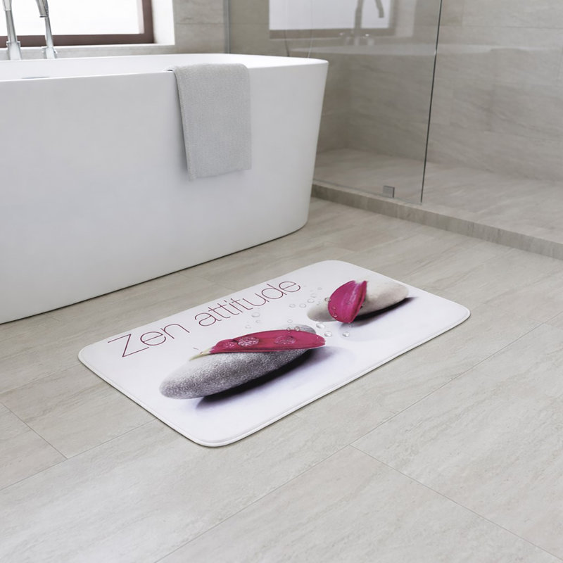 Tapis floral antidérapant pour salle de bain Spa, 23,62 po x 35,43 po