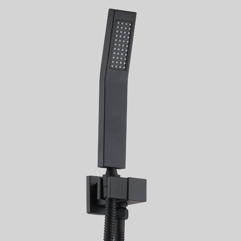 Système de douche complet avec valve brute, Noir mat