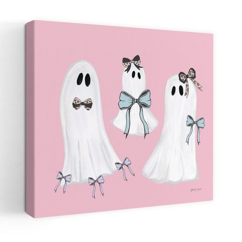 Coquette fantômes pastel, art contemporain, H 18 po x l 18 po