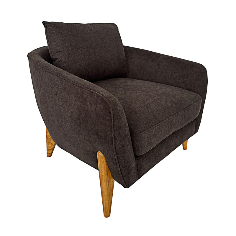 Fauteuil d'appoint rembourré avec coussin, Brun