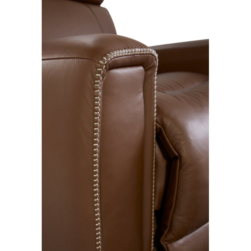 Fauteuil inclinable berçant en cuir Apollo, Cuir synthétique caramel, Électrique