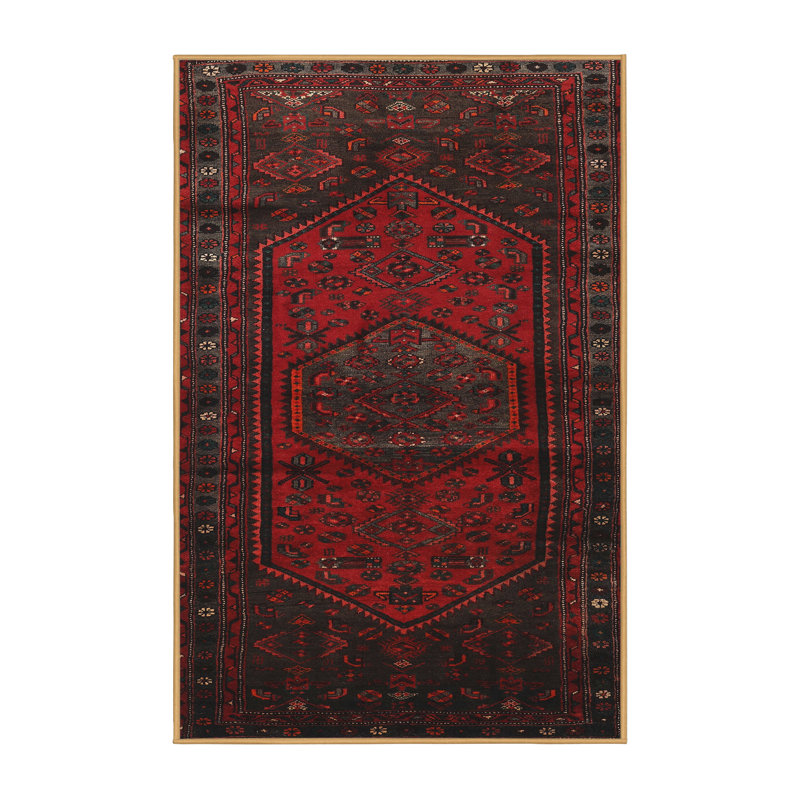 Tapis jaune clair/marron/noir, Rectangle 8 pi x 12 pi