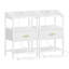 Bedside Table Set of 2 with Charging Station, Bedside Cabinet with 2 Open Shelf and 1 Fabric Storage Drawer, Side End Table with USB Ports & TypeC for Bedroom, Living Room -435534178