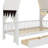 Twin-Size Bed With An Arched Roof And Two Built-In Drawers-2050929281