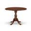 L'ensemble de salle à manger 3 pièces contient une table de salle à manger ronde avec Dropleaf et 2 chaises Parson rembourrées en lin crème, acajou-106914588-109975864-109975865