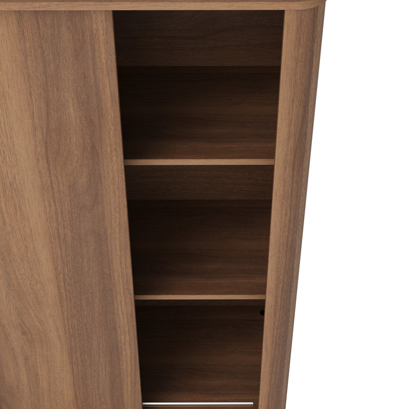 Armoire de rangement moderne à portes coulissantes de 80 cm de large avec étagères réglables et rangement dissimulé