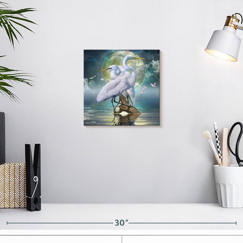 Adeliza Celestial Egrets II, 10" H x 10" W