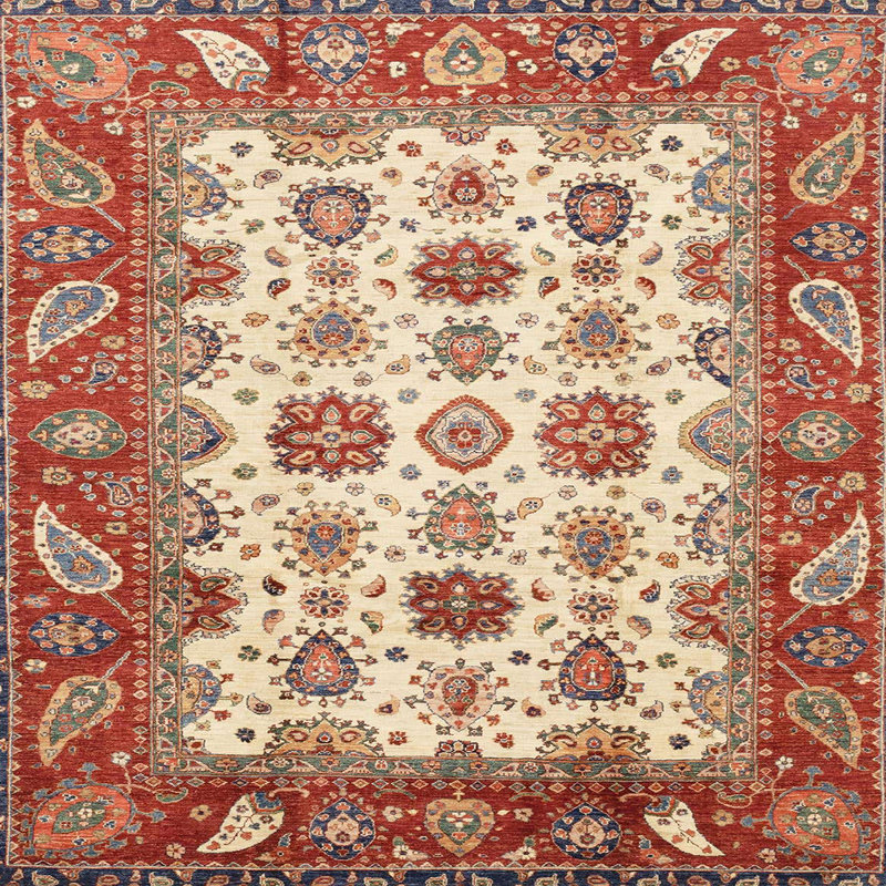 Tapis abstrait moderne 3716, Carré 7 pi