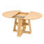 Table de salle à manger ronde extensible de 110 à 150 cm pour 4 à 6 personnes, table de cuisine transformable en ovale avec rallonge amovible, piètement en croix et tablette de rangement-2072055103