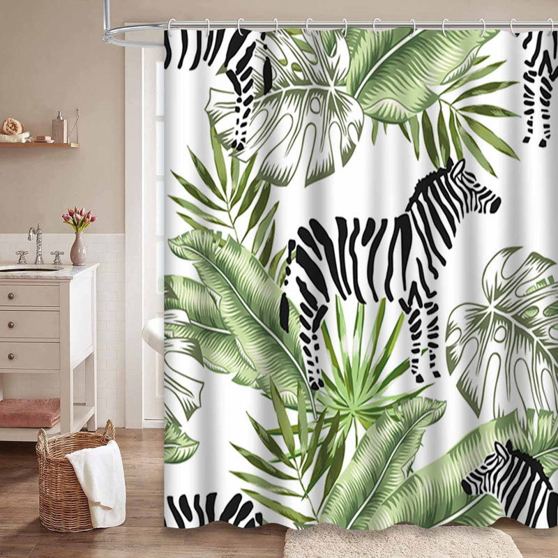 Rideau de douche Palm Monstera, L 72 po x l 84 po