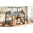Full Loft Bed with Storage Stairs and Wardrobe, Metal Loft Bed with Canopy Frame, Ample Underbed Spaces Design, Black-129423607