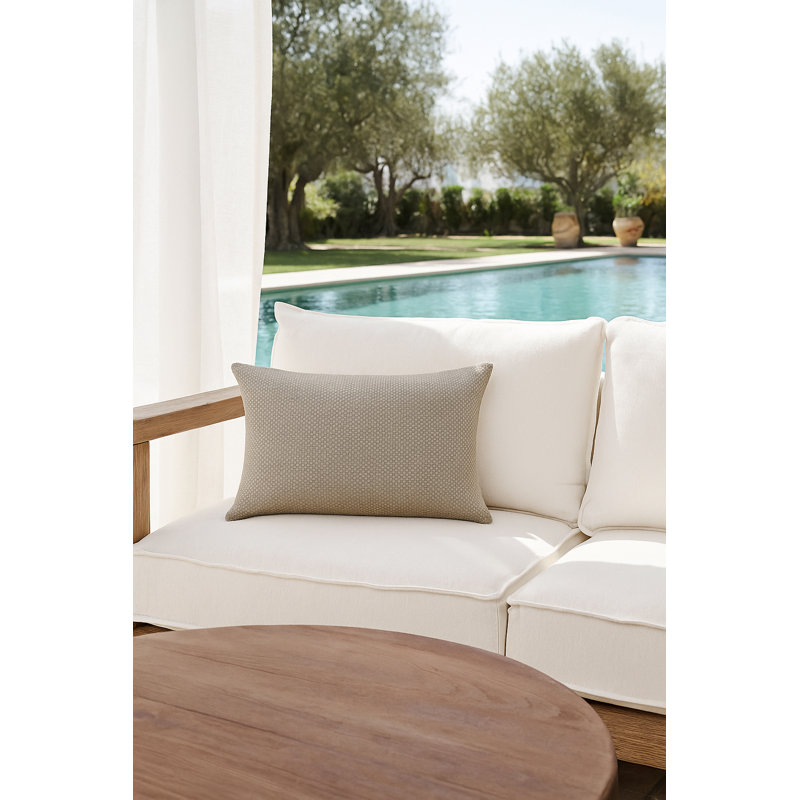 Classic Grey Horizon Weave Indoor Outdoor Pillow 20x20, Rectangular 14"H x 20"W