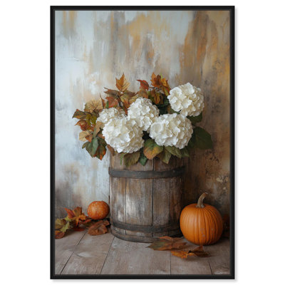 Petal & Pumpkin Whimsy Canvas Farmhouse Floral Art by Art Remedy