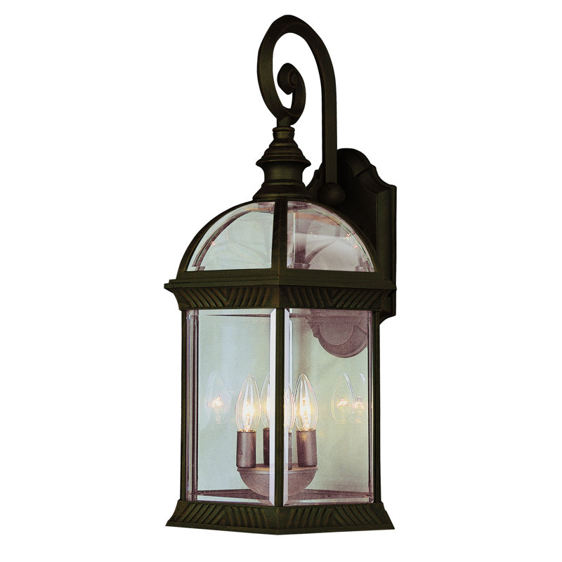 Lanterne murale d'extérieur 19 po à 3 ampoules Annagret, Noir, H 26 po x l 12 po