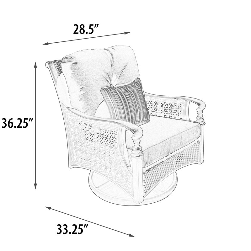 Monterey Swivel Rocking Outdoor Club Chair with Plush Cushions