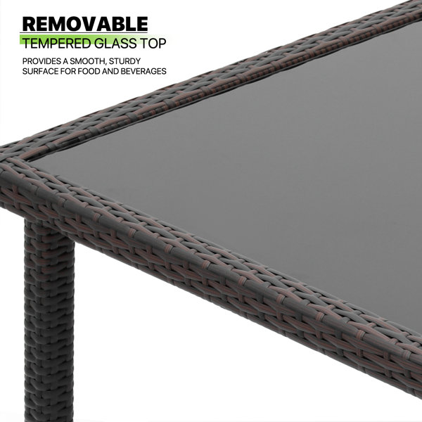20" Square Tempered Glass Table Top - 1/4" Thick, Beveled Edge, Polished, With 4 Anti-Slip Pads