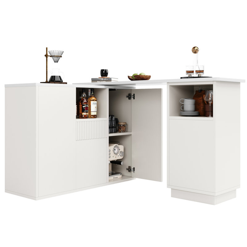 Wood Kitchen Island, White
