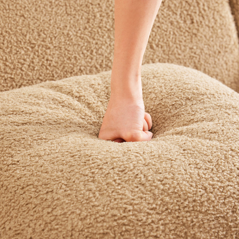 Canapé sans accoudoirs avec tissu Teddy, Combinaison chameau
