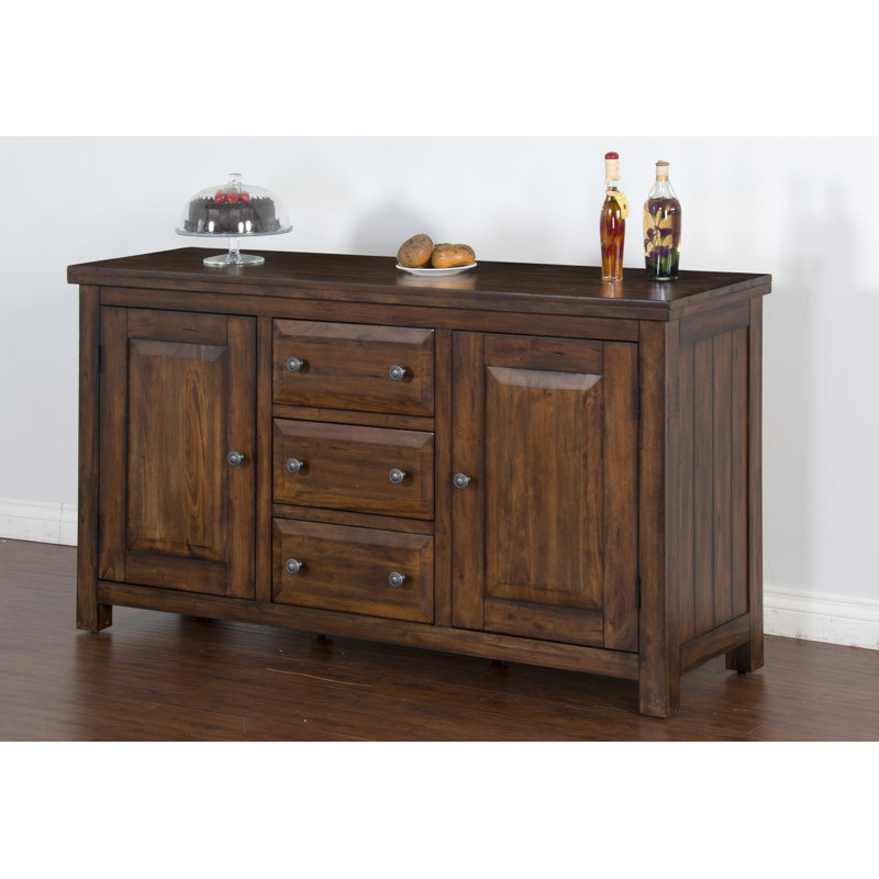 Buffet en bois d'acajou à 3 tiroirs Hexham, Brun