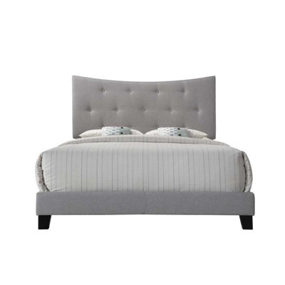 Grand lit en tissu gris Venacha