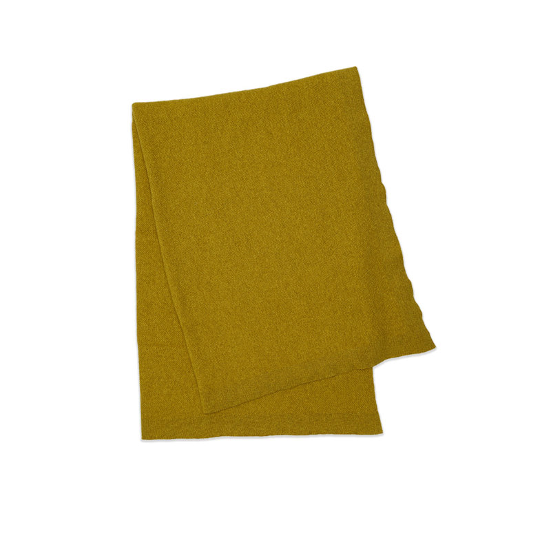 Jeté simple tricoté, Moutarde, L 95 po x l 65 po