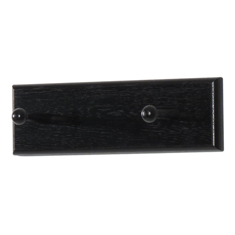 Solid Wood Wall 4 - Hook Wall Mounted Coat Rack, Black