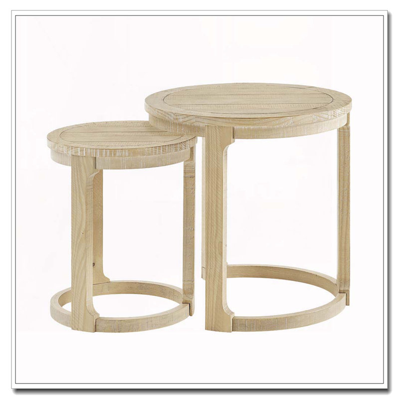 Ensemble de tables rondes 24 "2PCS, Chêne