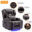 Aguilera 31.5" Wide Faux Leather Heated Power Recliner Massage Home Theater Individual Seat with Cup Holder-531622255