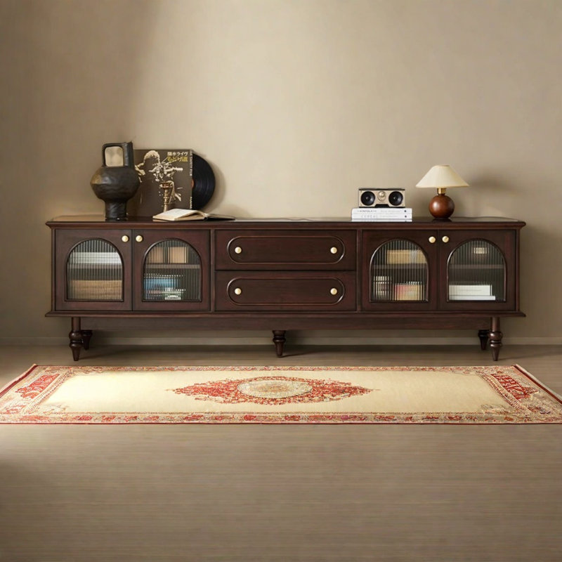 Meuble télé simple et rétro de style américain, H 23,6 po x L 86,6 po x l 15,7 po