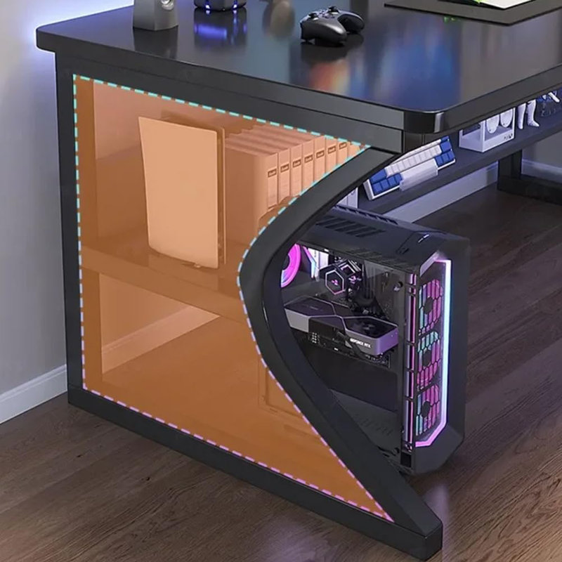Metal Base Computer Desk, Black