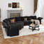 Canapé modulaire de coin en L en chenille avec repose-pieds Ahren-1612285471