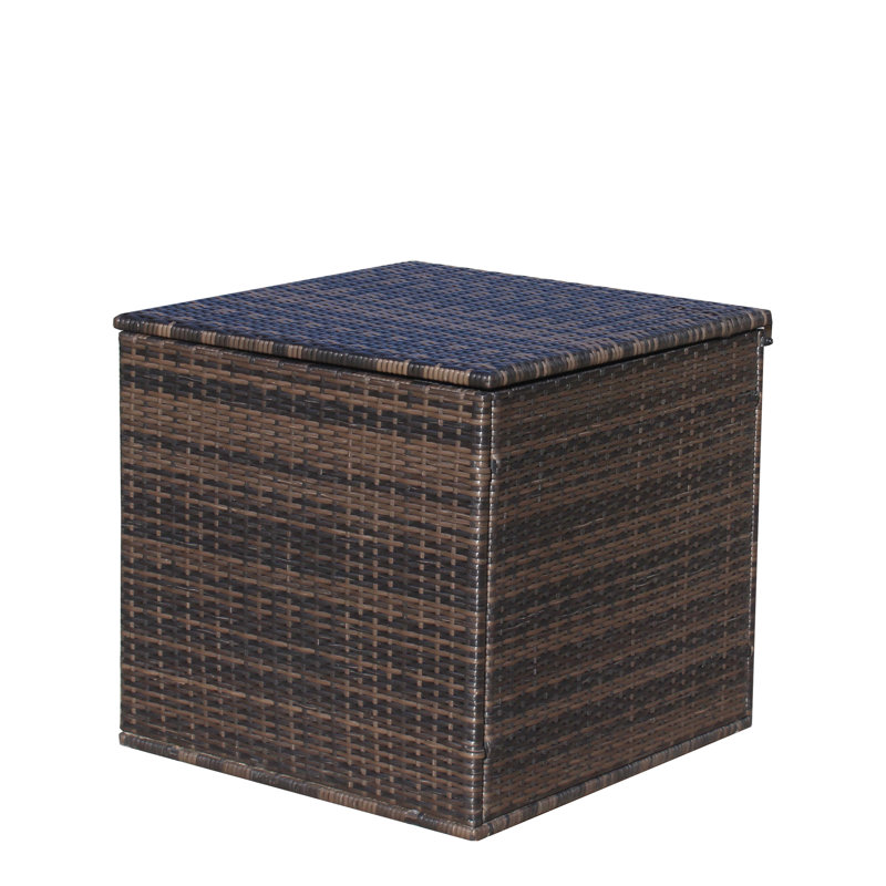 Brown Patio Storage Box - Withstands Harsh Outdoor Conditions Furniture Bin With Lid Conceals And Protects Your