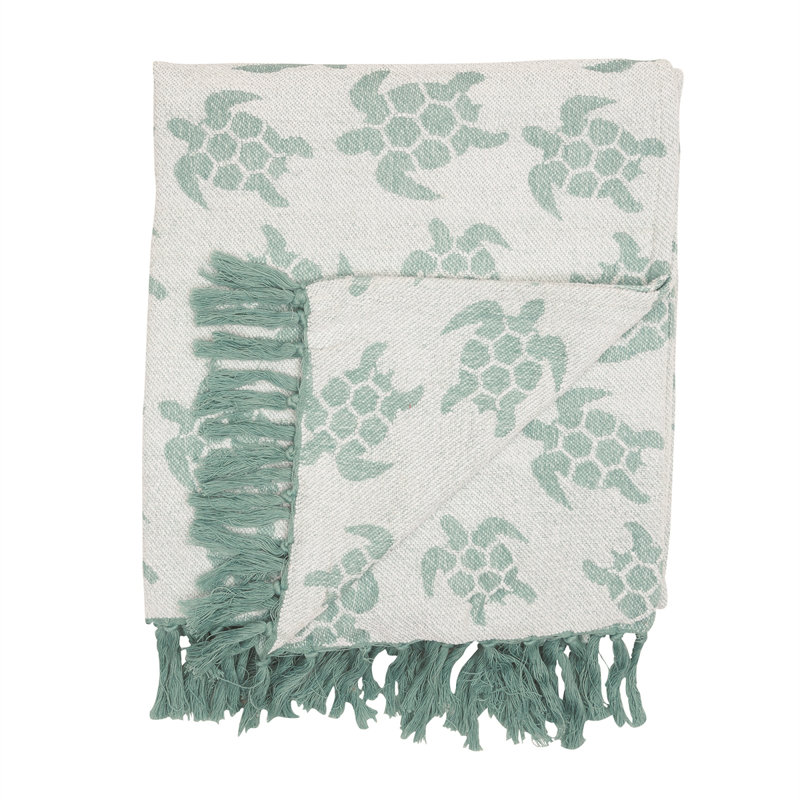 Chenille Sea Turtles Woven Throw Blanket